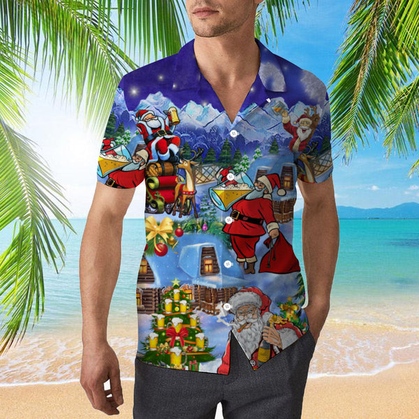 Santa Claus Drinking Beer Hawaiian Shirt | For Men & Women | HW2069-BehighStyle