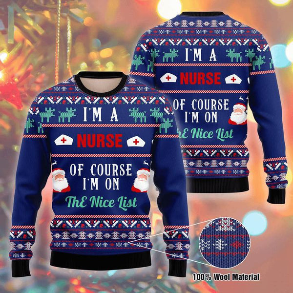 Santa Claus I Am A Nurse Ugly Christmas Sweater | For Men & Women | Adult | US1002-BehighStyle