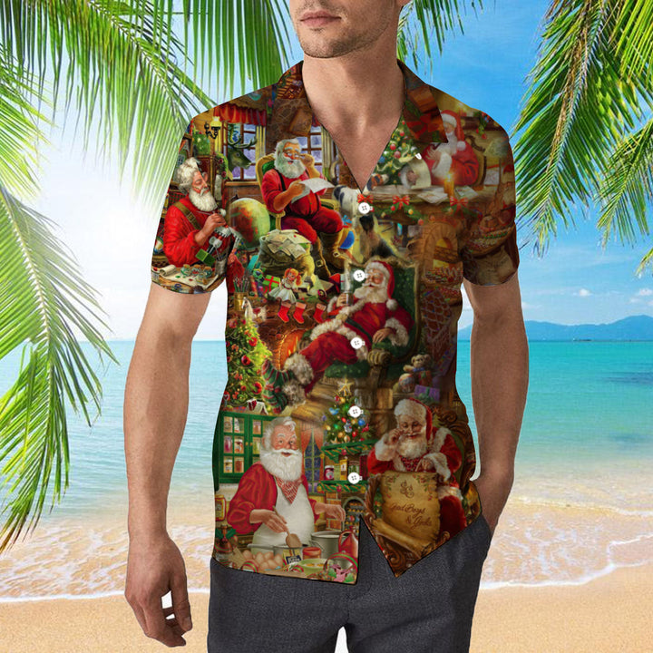 Santa Claus In Daily Life Christmas Hawaiian Shirt | For Men & Women | HW2029-BehighStyle