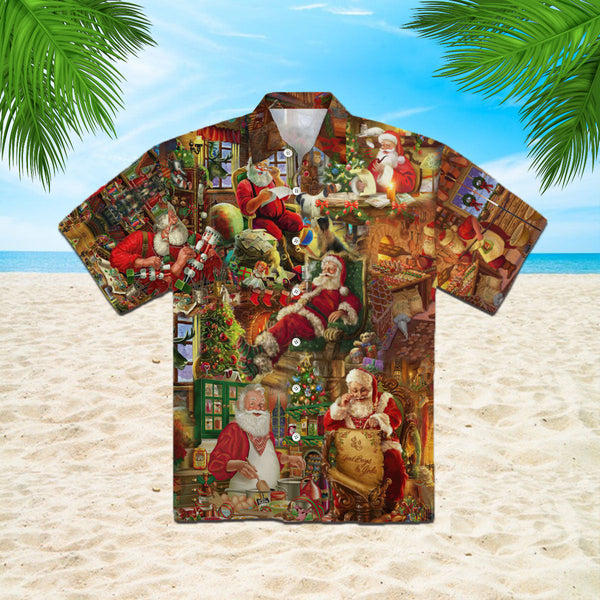 Santa Claus In Daily Life Christmas Hawaiian Shirt | For Men & Women | HW2029-BehighStyle