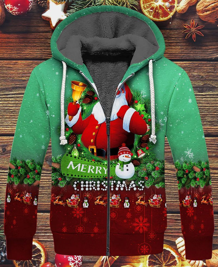 Santa Claus Merry Christmas Fleece Zip Hoodie All Over Print | For Men & Women | FZ205-BehighStyle