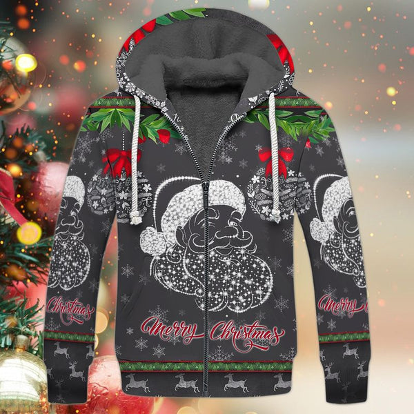 Santa Claus Merry Christmas Fleece Zip Hoodie All Over Print | FZ220