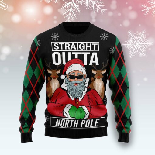 Santa Claus Straight Outta North Pole Ugly Christmas Sweater | Adult | US2019