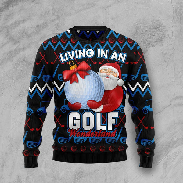 Santa Clause Golf Wonderland Ugly Christmas Sweater | Adult | US1792