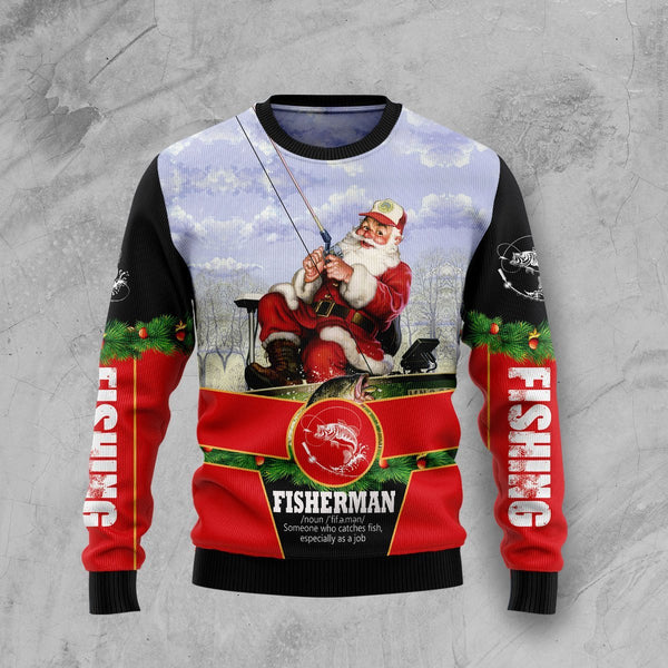 Santa Fisherman Ugly Christmas Sweater | For Men & Women | Adult | US1620-BehighStyle