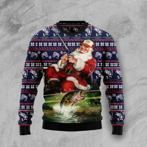 Santa Fishing Ugly Christmas Sweater | Adult | US1661