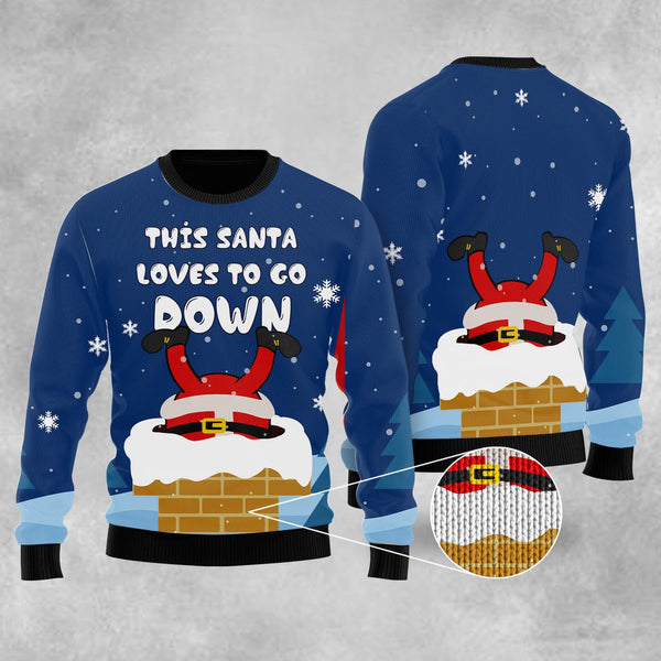 Santa Goes Down Ugly Christmas Sweater | Adult | US1173