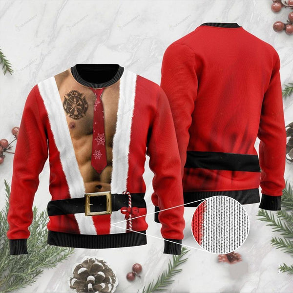 Santa Half Naked Ugly Christmas Sweater | Adult | US1921