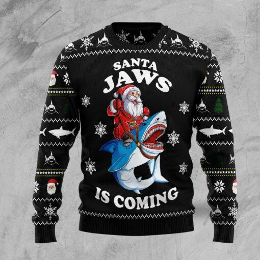 Santa Jaws Is Coming Ugly Christmas Sweater | Adult | US1725