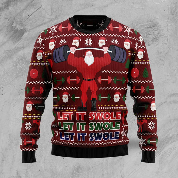 Santa Let It Swole Christmas Ugly Christmas Sweater | For Men & Women | Adult | US1186-BehighStyle