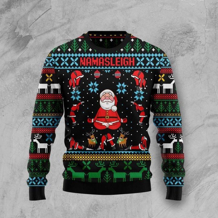 Santa Namasleigh Ugly Christmas Sweater | For Men & Women | Adult | US1288-BehighStyle