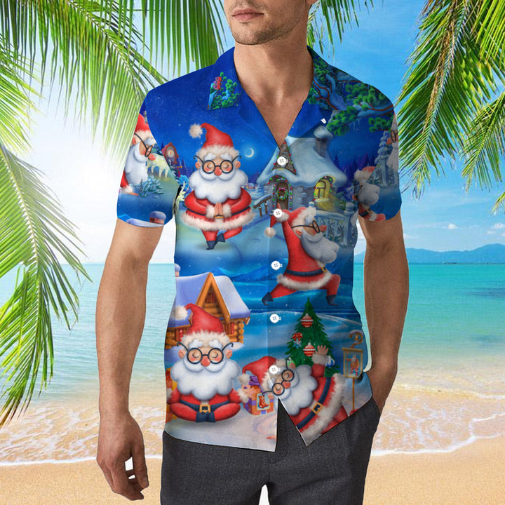 Santa Yoga Merry Christmas Hawaiian Shirt | For Men & Women | HW2027-BehighStyle