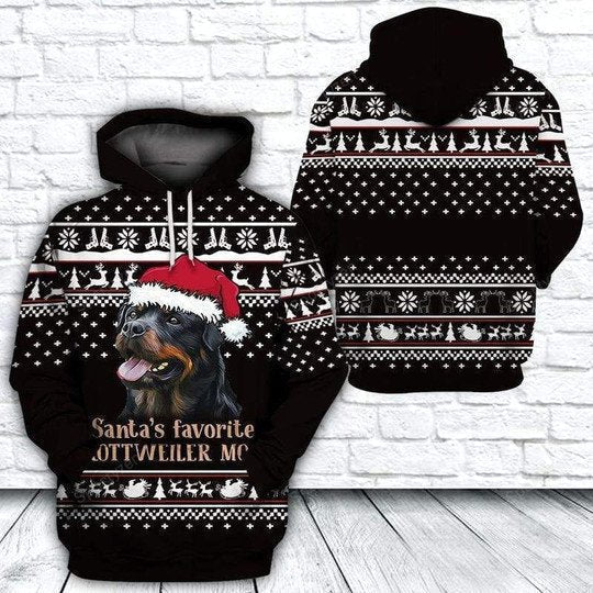 Santa's Favorite Rottweiler Dog Mom 3D All Over Print | For Men & Women | Adult | HP1142-BehighStyle