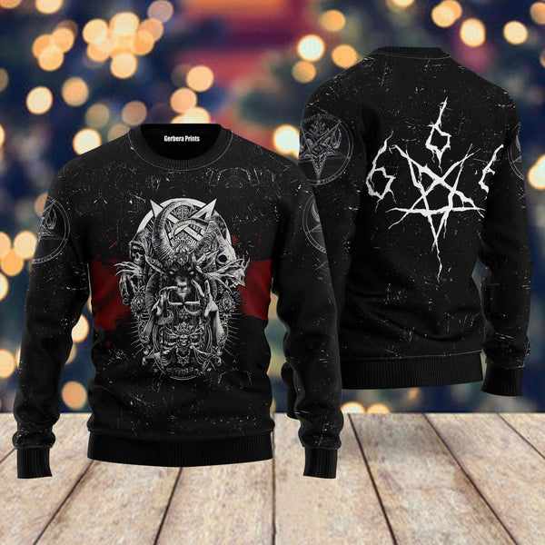 Satanic Skull Ugly Christmas Sweater | Adult | US1920