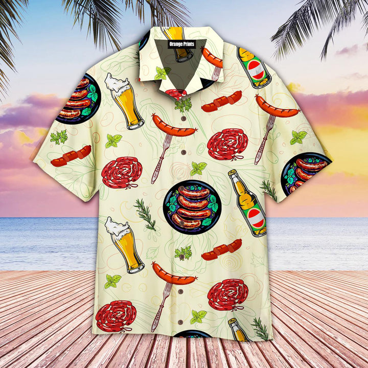 Sausages And Beer Of Barbeque Party Food Aloha Hawaiian Shirt | For Men & Women | HW817-BehighStyle