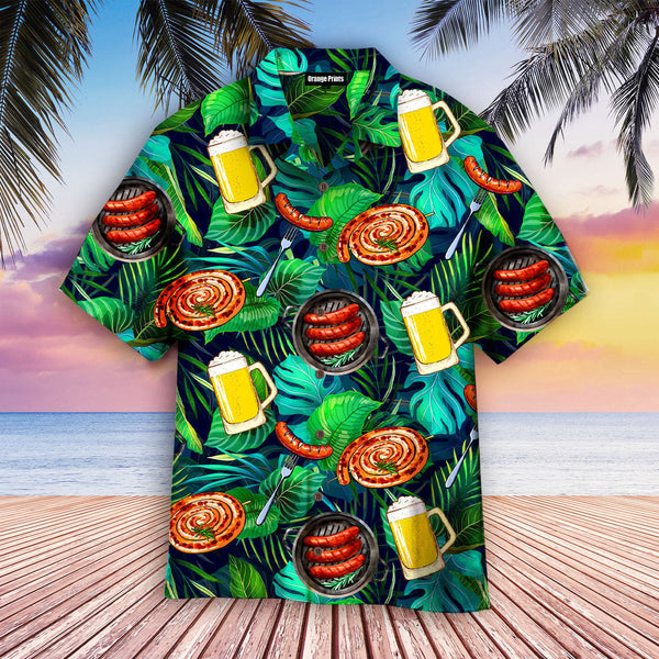 Sausages And Beer Of Barbeque Party Food Aloha Hawaiian Shirt | For Men & Women | HW818-BehighStyle