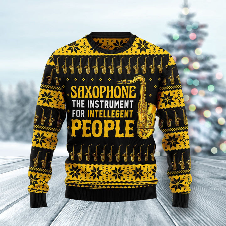 Saxophone The Instrument For Intellegent People Ugly Christmas Sweater | For Men & Women | Adult | US1087-BehighStyle