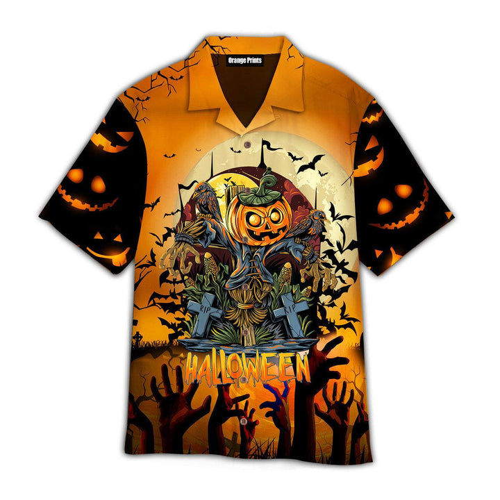 Scary Pumpkin On Halloween Day Hawaiian Shirt | For Men & Women | HW2635-BehighStyle