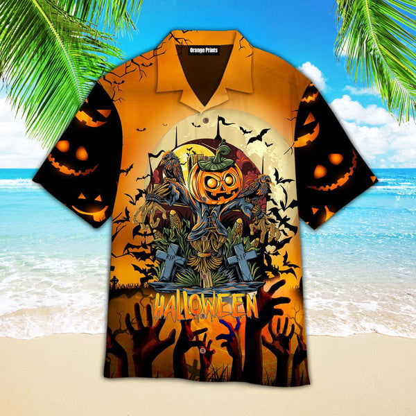 Scary Pumpkin On Halloween Day Hawaiian Shirt | For Men & Women | HW2635-BehighStyle