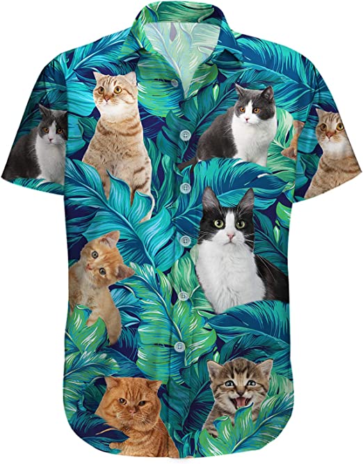 Scottish Fold Tropical Leaves Cat Summer Hawaiian Shirt | For Men & Women | HW1204-BehighStyle