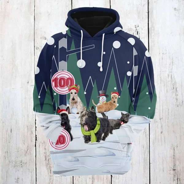 Scottish Terrier Blue Christmas 3D All Over Print | Adult | HP2508