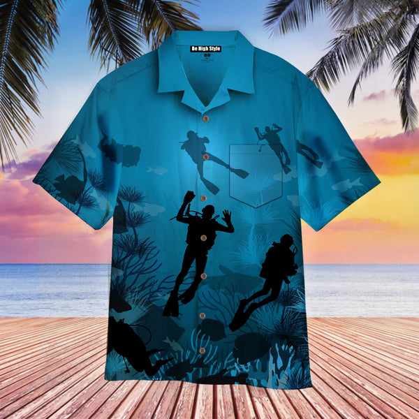 Scuba Diving Hawaiian Shirt With Pocket| SP1049