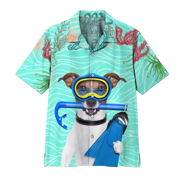 Scuba Diving Jack Russell Terrier Dog Aloha Hawaiian Shirt | For Men & Women | HW545-BehighStyle