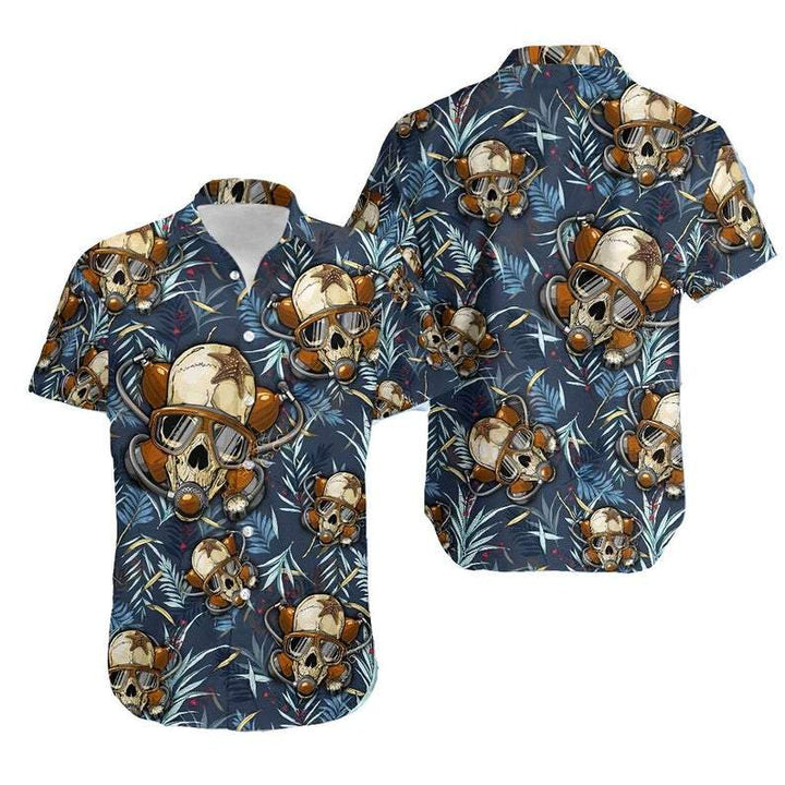 Scuba Diving Skull Aloha Hawaiian Shirt | For Men & Women | HW928-BehighStyle