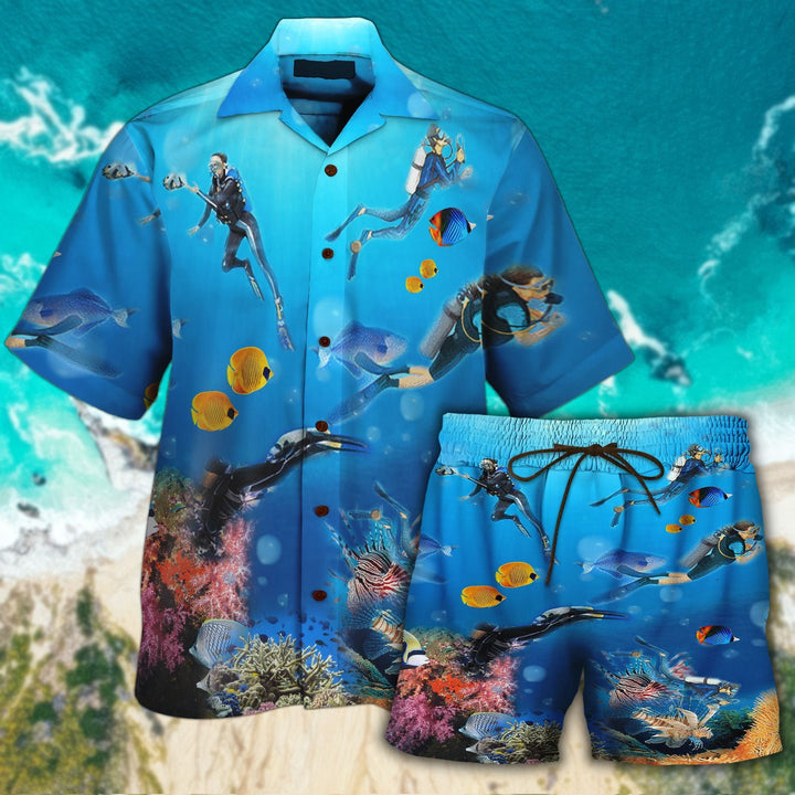 Scuba Diving So Beautiful Hawaiian Shirt Set | For Men & Women | HS126-BehighStyle