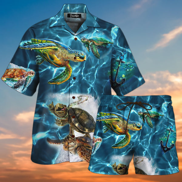 Sea Turtle Hawaiian Shirt Set | For Men & Women | HS124-BehighStyle