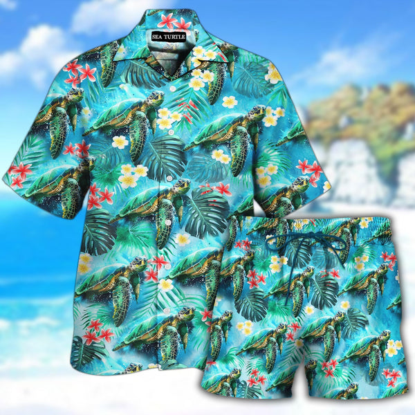 Sea Turtle Hawaiian Shirt Set | For Men & Women | HS141-BehighStyle