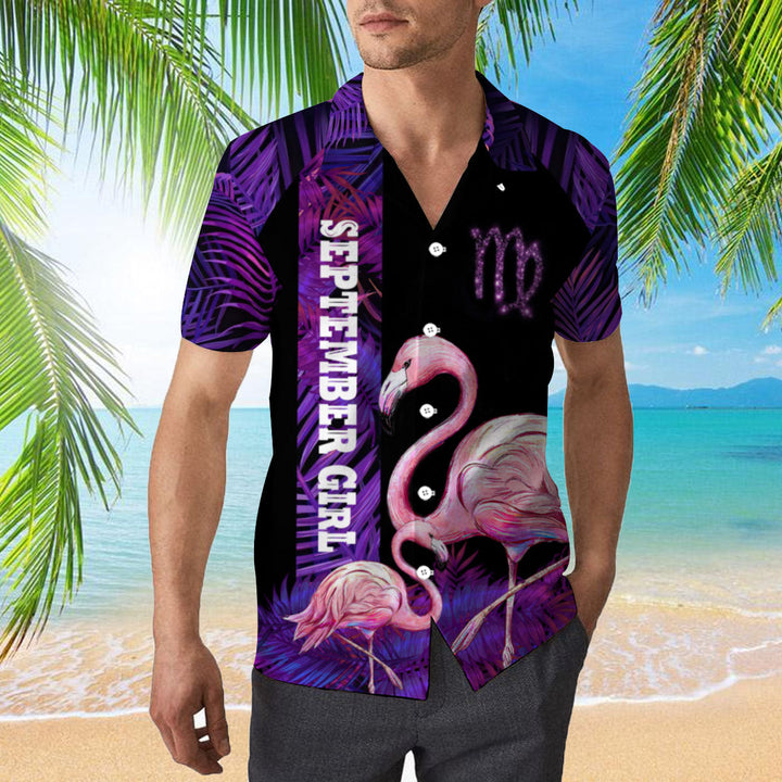 September Girl Flamingo Hawaiian Shirt | For Men & Women | HW1852-BehighStyle