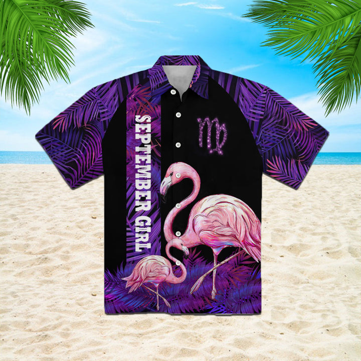 September Girl Flamingo Hawaiian Shirt | For Men & Women | HW1852-BehighStyle