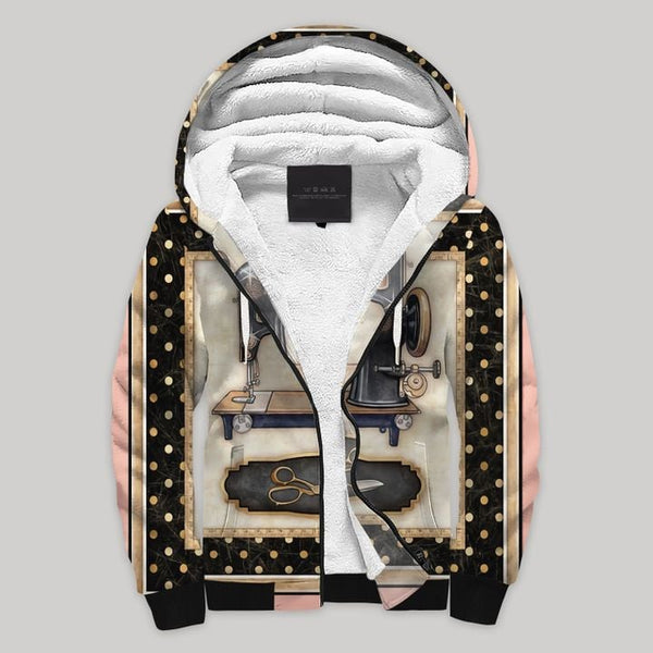 Sewing Home Fleece Zip Hoodie All Over Print | FZ844