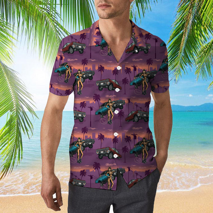 Sexy Girls Lowrider Cars Colorful Vintage Hawaiian Shirt | For Men & Women | HW862-BehighStyle