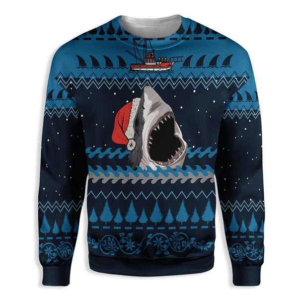 Shark And Xmas Ugly Christmas Sweater | Adult | US1692