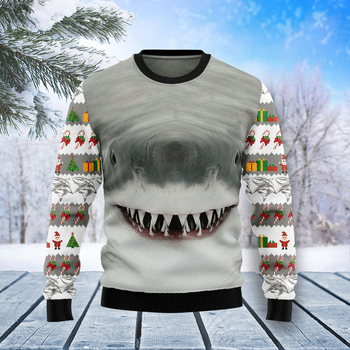 Shark Cute Face Ugly Christmas Sweater | For Men & Women | Adult | US1168-BehighStyle