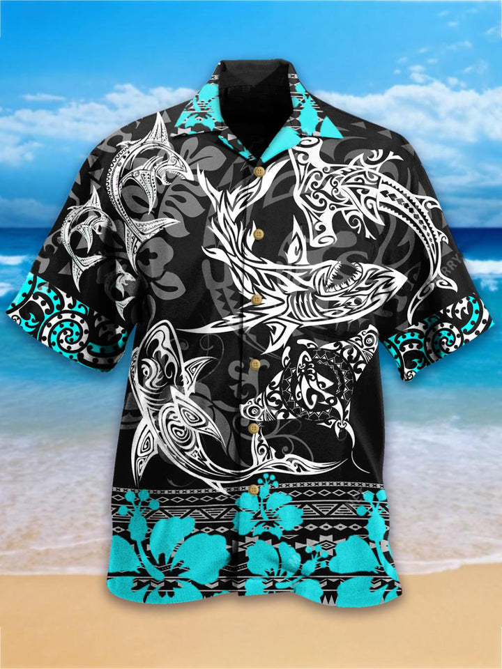 Shark Fishing Aloha Hawaiian Shirt | For Men & Women | HW454-BehighStyle