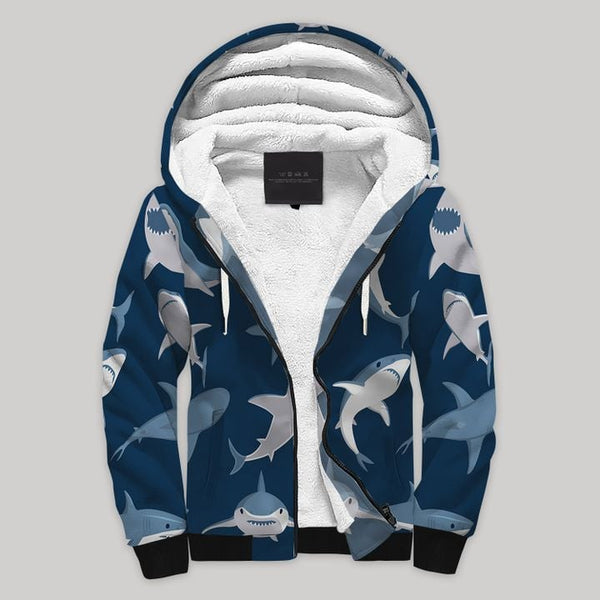 Shark Fleece Zip Hoodie All Over Print | FZ893
