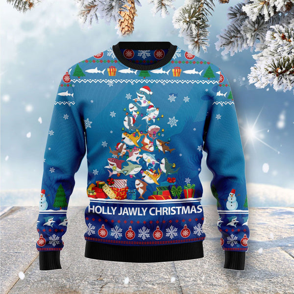 Shark Holly Jawly Christmas Ugly Christmas Sweater | For Men & Women | Adult | US1165-BehighStyle