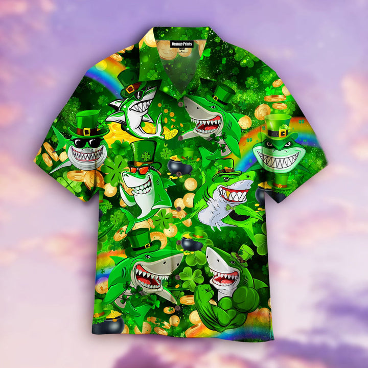 Shark Love St.Patrick's Day Aloha Hawaiian Shirt | For Men & Women | HW459-BehighStyle