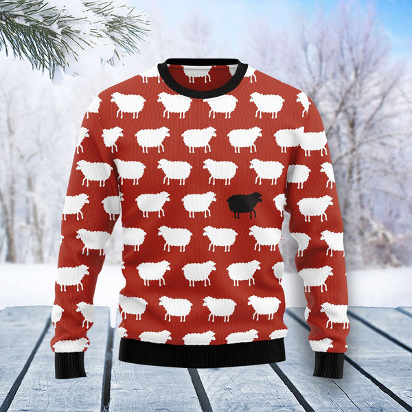 Sheep Black And White Ugly Christmas Sweater | For Men & Women | Adult | US1205-BehighStyle