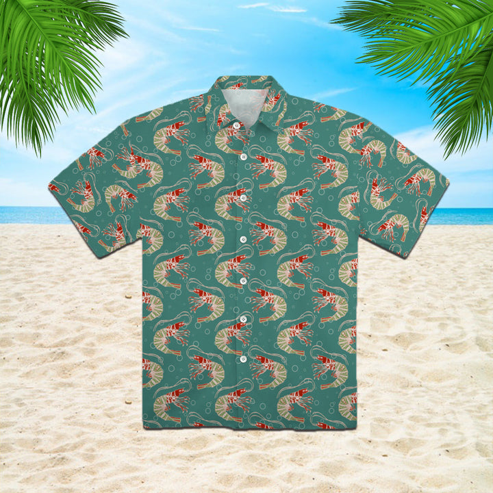 Shrimps In Turquoise Water With Bubbles Hawaiian Shirt | For Men & Women | HW1161-BehighStyle