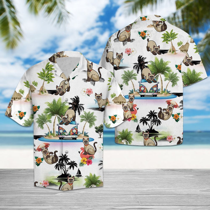 Siamese Vacation Multicolor Hawaiian Shirt | For Men & Women | HW1367-BehighStyle