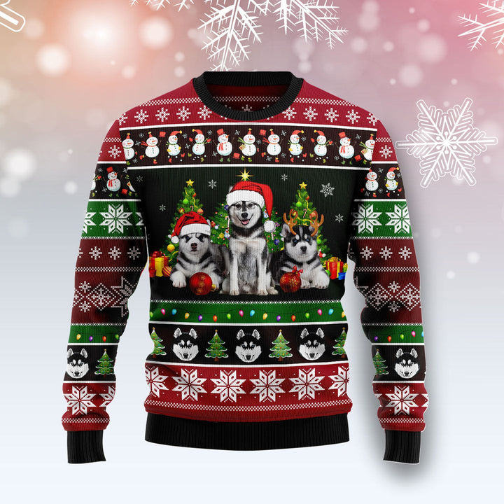 Siberian Husky Group Beauty Ugly Christmas Sweater | For Men & Women | Adult | US1060-BehighStyle