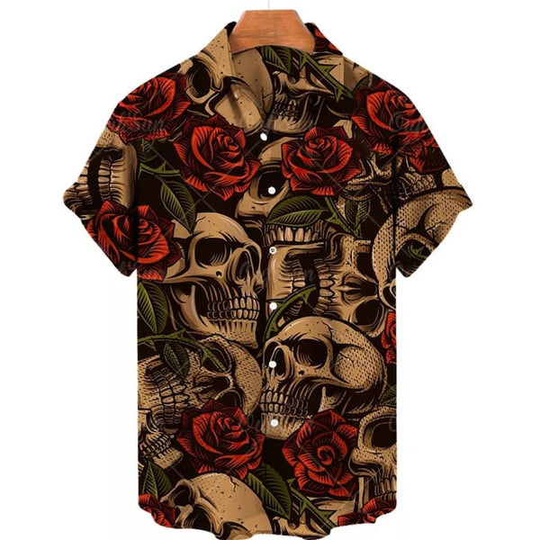 Skull And Rose Hawaiian Shirt | HW3187