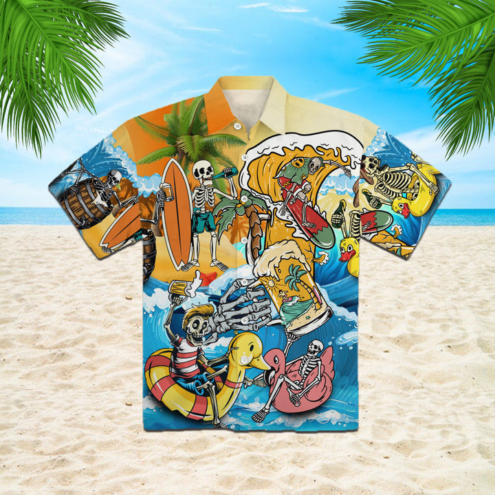 Skull Beer Funky Hawaiian Shirt | For Men & Women | HW996-BehighStyle