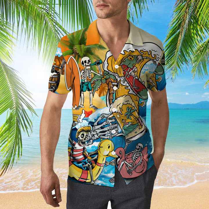 Skull Beer Funky Hawaiian Shirt | For Men & Women | HW996-BehighStyle