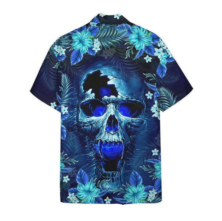 Skull Blue Hawaiian Shirt | For Men & Women | HW711-BehighStyle