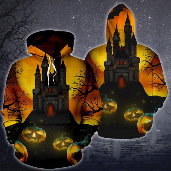 Skull Castle Pumpkin Halloween 3D All Over Print | For Men & Women | Adult | HP2060-BehighStyle